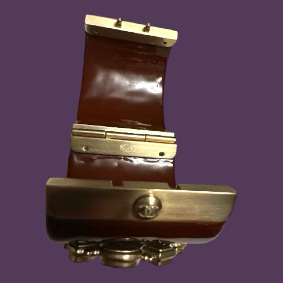 Authentic CHANEL Gold and Brown Embellished Bracelet - Picture 3 of 4
